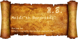 Meláth Bereniké névjegykártya
